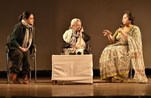 Puloma Pal, editor of Zameer, with the film’s director, Uma Chakravarti, and Kasturi Basu. (Courtesy KPFF) Puloma Pal, editor of Zameer, with the film’s director, Uma Chakravarti, and Kasturi Basu. (Courtesy KPFF)