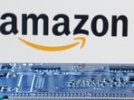 Amazon logo as seen near the computer motherboard.