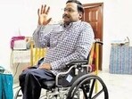 GN Saibaba, has been serving a life term in Nagpur central jail for alleged Maoist links since 2017. (HT file photo)