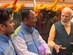 Prime Minister Narendra Modi on board India's first underwater metro, in Kolkata, Wednesday, 