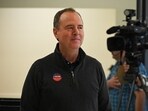 US Representative and 2024 US Senate candidate Adam Schiff, Democrat of California, wears an "I Voted" sticker after casting his ballot during the presidential primary at a polling location in Burbank, California, on Super Tuesday, March 5, 2024. (Photo by Robyn Beck / AFP) US Representative and 2024 US Senate candidate Adam Schiff, Democrat of California, wears an "I Voted" sticker after casting his ballot during the presidential primary at a polling location in Burbank, California, on Super Tuesday, March 5, 2024. (Photo by Robyn Beck / AFP)