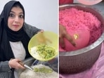Heena Kauser Raad on her Hulk-themed biryani and (R) her Barbie biryani that went viral (Instagram)