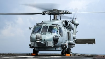 The Indian Navy welcomed MH-60R Seahawk helicopters, which are set to be inducted today at INS Garuda in Kochi (ANI)