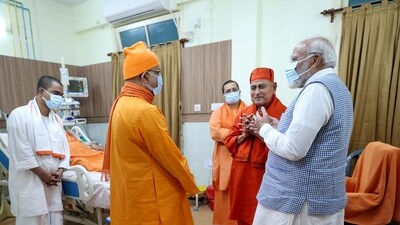 In a post on 'X', PM Modi expressed his prayers for Srimat Swami Smaranananda Ji Maharaj's swift recovery, saying, 'We are all praying for his good health and quick recovery. (ANI) In a post on 'X', PM Modi expressed his prayers for Srimat Swami Smaranananda Ji Maharaj's swift recovery, saying, 'We are all praying for his good health and quick recovery. (ANI)