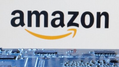 Amazon logo as seen near the computer motherboard. (REUTERS)