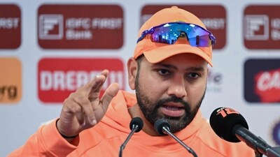India's captain Rohit Sharma speaks during a press conference (AFP)