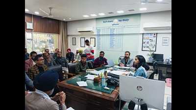DC Sakshi Sawhney presiding over a meeting with all departments’ regarding a development projects and schemes in Ludhiana on Wednesday, March 06, 2024. (HT Photo)