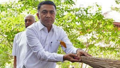 Goa chief minister Pramod Sawant participates in the Temple Swachhata Abhiyan at Shri Datta Mandir, Radhakrishna Mandir Sankhali, and Rudreshwar Mandir Harvalem, in Goa (Goa CMO X/ ILE PHOTO) Goa chief minister Pramod Sawant participates in the Temple Swachhata Abhiyan at Shri Datta Mandir, Radhakrishna Mandir Sankhali, and Rudreshwar Mandir Harvalem, in Goa (Goa CMO X/ ILE PHOTO)