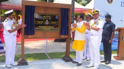 Navy Chief Admiral R Hari Kumar and Lakshadweep administrator Praful Patel during the Navy Chief Admiral R Hari Kumar and Lakshadweep administrator Praful Patel during the