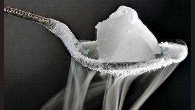 In an incident that was reported on Sunday, a waitress of Laforestta Café at Sapphire Mall in Sector 90 of Gurugram, had mistakenly served dry ice instead of mouth freshener to five guests, resulting in their hospitalisation. (Representational Image) In an incident that was reported on Sunday, a waitress of Laforestta Café at Sapphire Mall in Sector 90 of Gurugram, had mistakenly served dry ice instead of mouth freshener to five guests, resulting in their hospitalisation. (Representational Image)