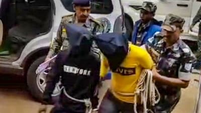 Police arrest the three accused in the Spanish national gang-rape case in Dumka distifct of Jharkhand on March 3. So far, eight persons have been arrested. (PTI Photo)