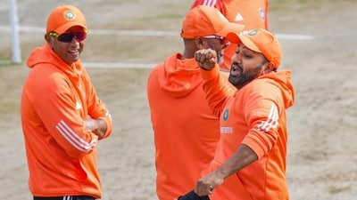 Indian players during a practice session ahead of the fifth Test cricket match between India and England (PTI)