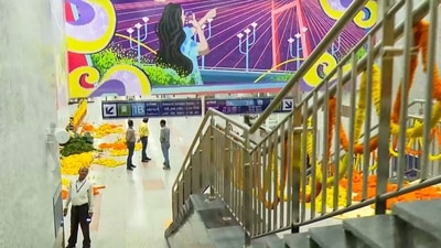 The under-river section of the tunnel is 520 metres long, and a train will take around 45 seconds to cross it, officials said. (PTI) The under-river section of the tunnel is 520 metres long, and a train will take around 45 seconds to cross it, officials said. (PTI)
