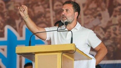 Congress leader Rahul Gandhi addresses a public meeting during the 'Bharat Jodo Nyay Yatra', in Badnawar, Madhya Pradesh. (PTI) Congress leader Rahul Gandhi addresses a public meeting during the 'Bharat Jodo Nyay Yatra', in Badnawar, Madhya Pradesh. (PTI)