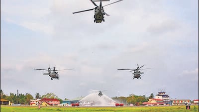 The navy received its first two MH-60R choppers at Kochi two years ago. (HT Photo) The navy received its first two MH-60R choppers at Kochi two years ago. (HT Photo)