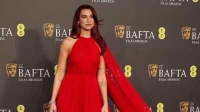 Dua Lipa in a red Valentino floor-length gown at BAFTA 2024 (Photo: Reuters) Dua Lipa in a red Valentino floor-length gown at BAFTA 2024 (Photo: Reuters)