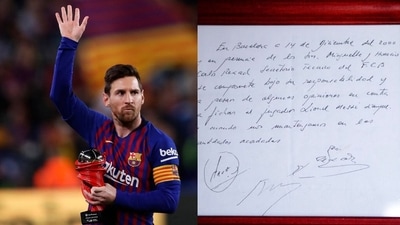 Lionel Messi's glittering Barcelona career was started with a contract on a napkin. Lionel Messi's glittering Barcelona career was started with a contract on a napkin.