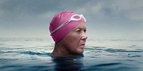 Annette Bening in Nyad. Annette Bening in Nyad.