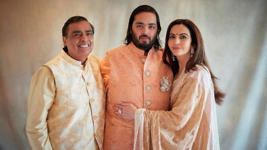 The pre-wedding festivities of Mukesh Ambani's son, Anant Ambani, and industrialist Viren Merchant's daughter, Radhika Merchant, were held in Jamnagar, Gujarat, over three days.(AP)