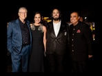 Bill Gates alongside his girlfriend Paula Hurd, Anant Ambani and Mukesh Ambani. Bill Gates alongside his girlfriend Paula Hurd, Anant Ambani and Mukesh Ambani.