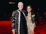 Bill Gates India Visit: Bill Gates and Paula Hurd posing for a photograph at a pre-wedding bash of Mukesh Ambani's son Anant Ambani in Jamnagar. Bill Gates India Visit: Bill Gates and Paula Hurd posing for a photograph at a pre-wedding bash of Mukesh Ambani's son Anant Ambani in Jamnagar.