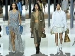 Models present creations by Louis Vuitton for the Women's Ready-to-wear Fall-Winter 2024/2025 collection as part of the Paris Fashion Week. 