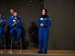 Nora AlMatrooshi, a NASA Artemis astronaut candidate graduate, smiles during a ceremony at Johnson Space Center in Houston, Texas, on March 5, 2024. Nora AlMatrooshi, a NASA Artemis astronaut candidate graduate, smiles during a ceremony at Johnson Space Center in Houston, Texas, on March 5, 2024.