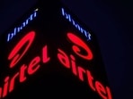 A Bharti Airtel office building is pictured in Gurugram.