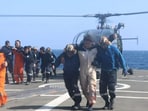 The INS Kolkata, deployed for Maritime Security Operations, arrived at the scene of action and rescued 21 crew members, including one Indian national. The INS Kolkata, deployed for Maritime Security Operations, arrived at the scene of action and rescued 21 crew members, including one Indian national.