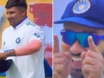 Sarfaraz Khan couldn't believe it but Rohit Sharma brushed it away with a smile. Sarfaraz Khan couldn't believe it but Rohit Sharma brushed it away with a smile.