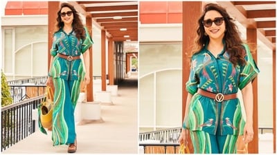 If you love Madhuri's look and are wondering how much it costs, don't worry, we've got your back. Her stunning outfit is from the shelves of clothing brand Limrick. Her top comes with a price tag of <span class='webrupee'>₹</span>9,900 while her pants cost <span class='webrupee'>₹</span>12,900. (Instagram/@madhuridixitnene) If you love Madhuri's look and are wondering how much it costs, don't worry, we've got your back. Her stunning outfit is from the shelves of clothing brand Limrick. Her top comes with a price tag of <span class='webrupee'>₹</span>9,900 while her pants cost <span class='webrupee'>₹</span>12,900. (Instagram/@madhuridixitnene)