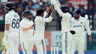 Ravindra Jadeja provided India with the key breakthrough as he dismissed the dangerous Joe Root on 26. (BCCI-X) Ravindra Jadeja provided India with the key breakthrough as he dismissed the dangerous Joe Root on 26. (BCCI-X)