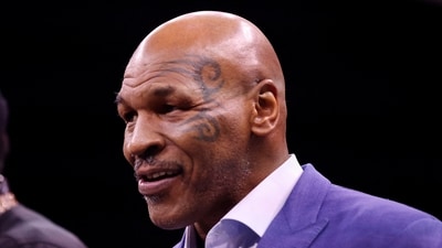 Mike Tyson is seen before the fight (REUTERS)
