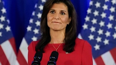 Republican presidential candidate former UN Ambassador Nikki Haley speaks during a news conference, Wednesday, March 6, 2024, in Charleston, S.C. (AP Photo/Chris Carlson) (AP)