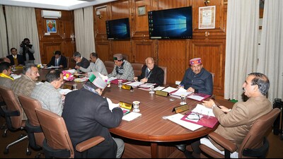 Himachal Pradesh chief minister Sukhvinder Singh Sukhu presides over the cabinet meeting in Shimla on Thursday. (ANI) Himachal Pradesh chief minister Sukhvinder Singh Sukhu presides over the cabinet meeting in Shimla on Thursday. (ANI)