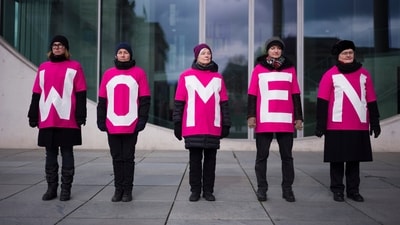 FILE - Women attend a protest marking International Women's Day, March 8, 2023, in Berlin, Germany. Women across the world will demand equal pay, reproductive rights, education, justice and other essential needs during demonstrations marking International Women’s Day on Friday, March 8, 2024. (AP Photo/Markus Schreiber, File) (AP) FILE - Women attend a protest marking International Women's Day, March 8, 2023, in Berlin, Germany. Women across the world will demand equal pay, reproductive rights, education, justice and other essential needs during demonstrations marking International Women’s Day on Friday, March 8, 2024. (AP Photo/Markus Schreiber, File) (AP)