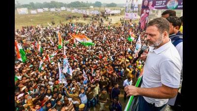 Katihar: Congress leader Rahul Gandhi during the 'Bharat Jodo Nyaya Yatra', in Katihar, Bihar, Wednesday, Jan. 31, 2024. (PTI) Katihar: Congress leader Rahul Gandhi during the 'Bharat Jodo Nyaya Yatra', in Katihar, Bihar, Wednesday, Jan. 31, 2024. (PTI)