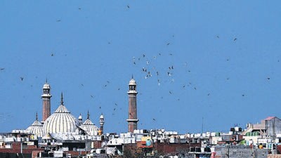 New Delhi, India - March 7, 2024: Blue Sky over the Old Delhi , India, on Thursday, March 7, 2024. (Photo by Arvind Yadav/ Hindustan Times) (Hindustan Times) New Delhi, India - March 7, 2024: Blue Sky over the Old Delhi , India, on Thursday, March 7, 2024. (Photo by Arvind Yadav/ Hindustan Times) (Hindustan Times)