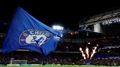 General view of a Chelsea flag beside the pitch before the match (Action Images via Reuters)