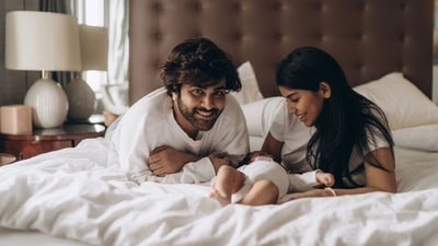Sharwanand introduced his baby girl to the world on his birthday (Instagram) Sharwanand introduced his baby girl to the world on his birthday (Instagram)
