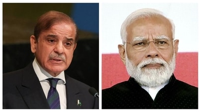 Pakistan's newly-elected Prime Minister Shehbaz Sharif and his Indian counterpart Narendra Modi. (Agencies)