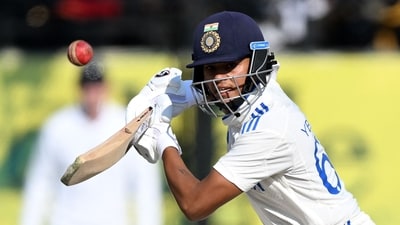 Yashasvi Jaiswal was superb yet again, but his innings was cut short on 57 as he attempted a six against Shoaib Bashir. Jaiswal missed the line and was stumped out (AFP) Yashasvi Jaiswal was superb yet again, but his innings was cut short on 57 as he attempted a six against Shoaib Bashir. Jaiswal missed the line and was stumped out (AFP)