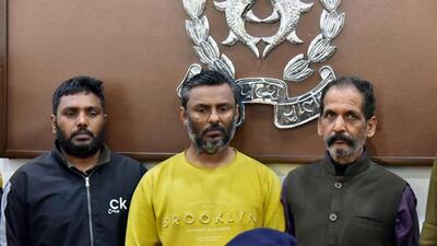The suspects in police custody on Thursday. (Sakib Ali/HT Photo)
