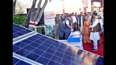 UP CM Yogi Adityanath along with deputy CM Keshav Prasad Maurya and Brijesh Pathak participating in the ‘Sankalp Ki Siddhi’ programme at Indira Gandhi Pratishthan in Lucknow on Thursday. (HT photo) UP CM Yogi Adityanath along with deputy CM Keshav Prasad Maurya and Brijesh Pathak participating in the ‘Sankalp Ki Siddhi’ programme at Indira Gandhi Pratishthan in Lucknow on Thursday. (HT photo)