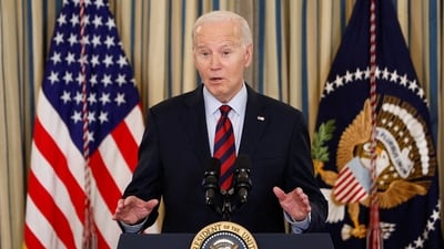FILE PHOTO: U.S. President Joe Biden delivers remarks before a meeting of his Competition Council, in the State Dining Room at the White House in Washington, U.S., March 5, 2024. REUTERS/Evelyn Hockstein/File Photo (REUTERS)