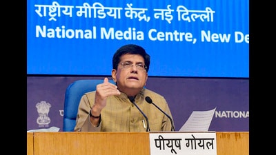 Union Minister for Commerce & Industry, Consumer Affairs, Food & Public Distribution and Textiles, Piyush Goyal briefs the media on Cabinet decisions at National Media Centre, in New Delhi, Thursday. (PTI) Union Minister for Commerce & Industry, Consumer Affairs, Food & Public Distribution and Textiles, Piyush Goyal briefs the media on Cabinet decisions at National Media Centre, in New Delhi, Thursday. (PTI)