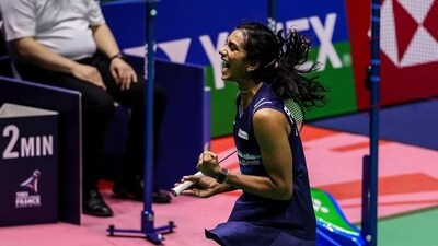 PV Sindhu celebrates (@Pvsindhu1/X) PV Sindhu celebrates (@Pvsindhu1/X)