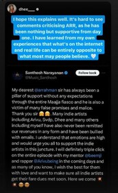 A screen grab of Dhee's Instagram story (Instagram) A screen grab of Dhee's Instagram story (Instagram)