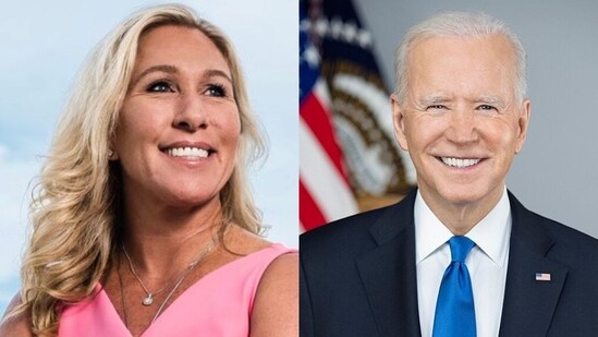Marjorie Taylor Greene bashes Joe Biden in lambasting tweet after his administration erects a fence around the US Capitol to protect him ahead of the State of the Union address at 9 pm. (X)