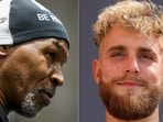Former US boxer Mike Tyson and boxer Jake Paul 